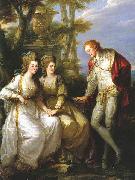 Angelica Kauffmann Portrait of Lady Georgiana, Lady Henrietta Frances and George John Spencer, Viscount Althorp. oil painting on canvas